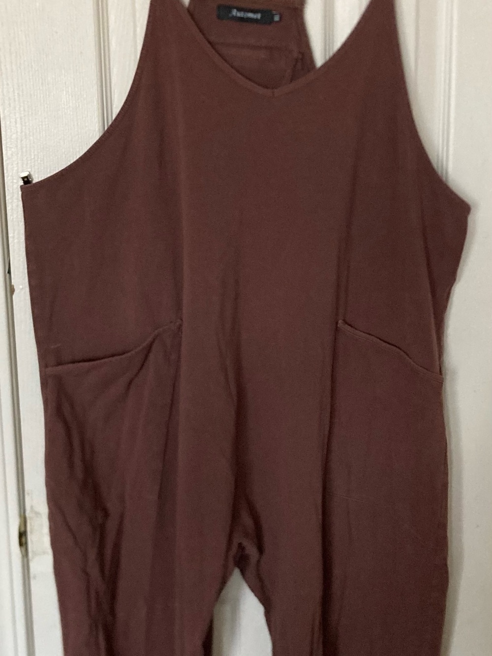 Relaxed Pocket Jumpsuit in Rust Brown